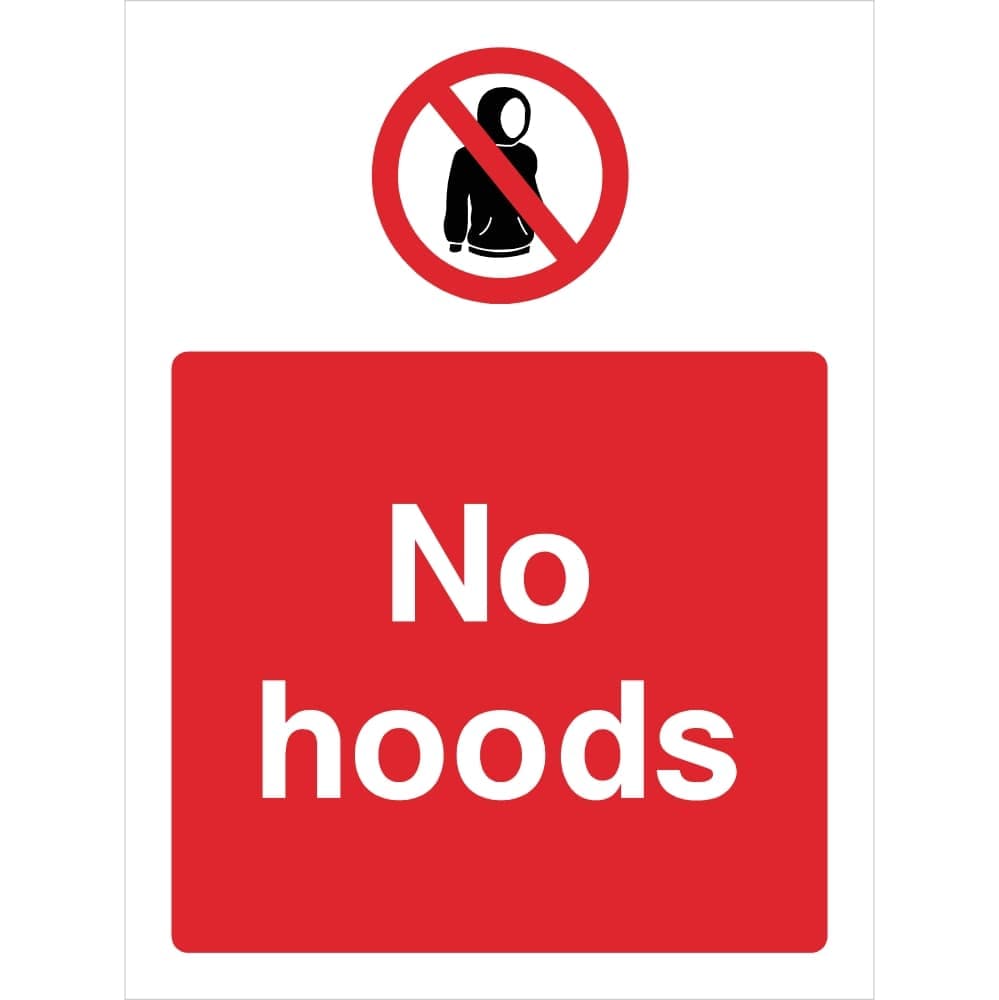 No Hoods Sign - The Sign Shed