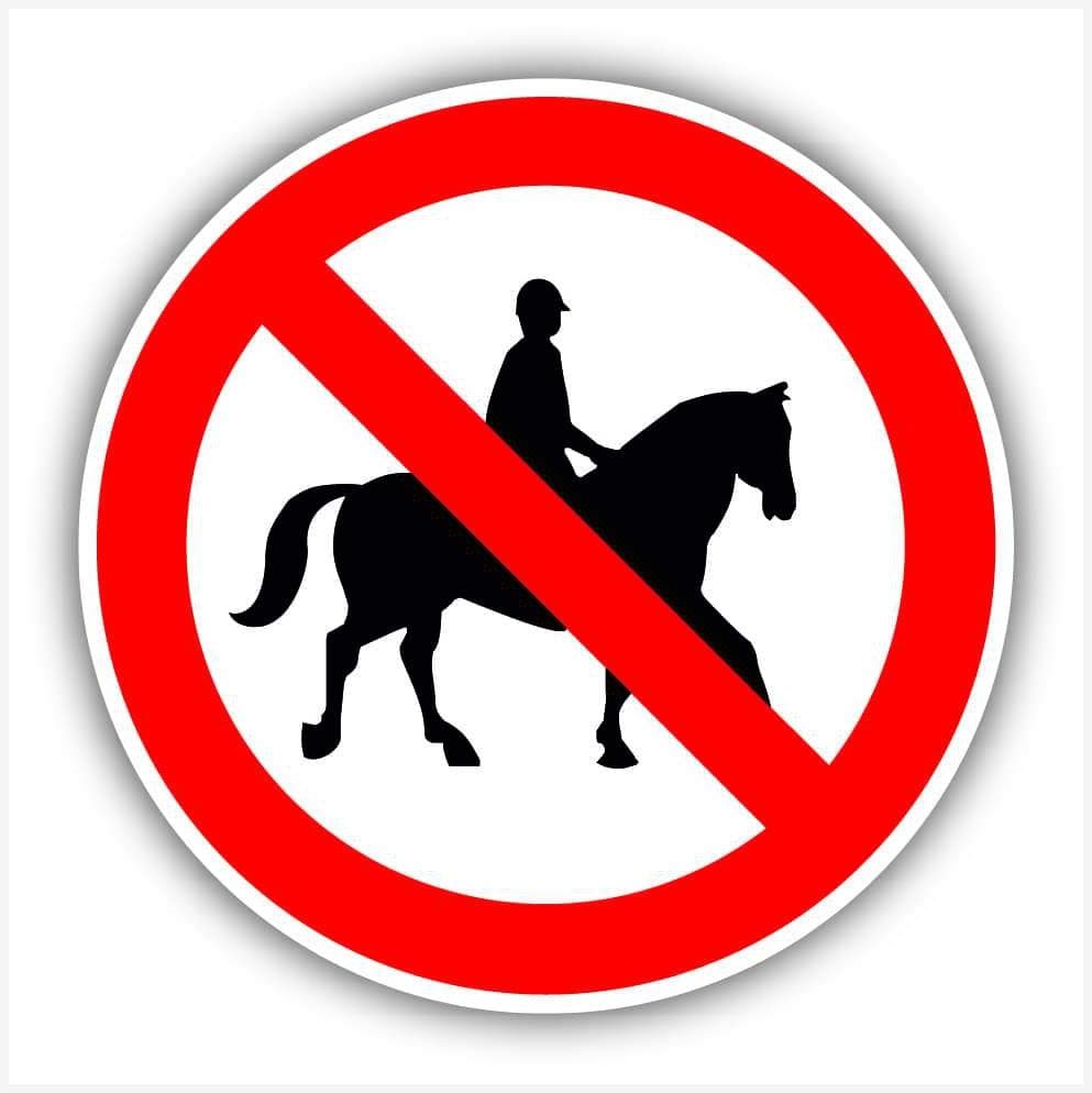 No Horses Waymarker sign - The Sign Shed