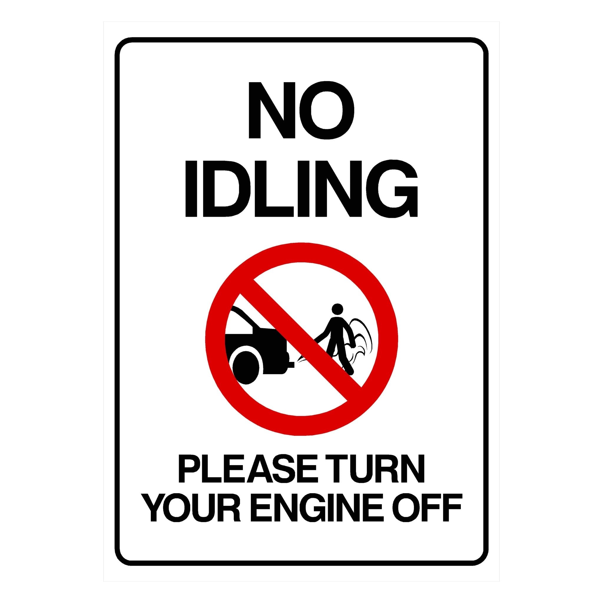 No Idling Sign – Reduce Engine Emissions | TheSignShed – The Sign Shed