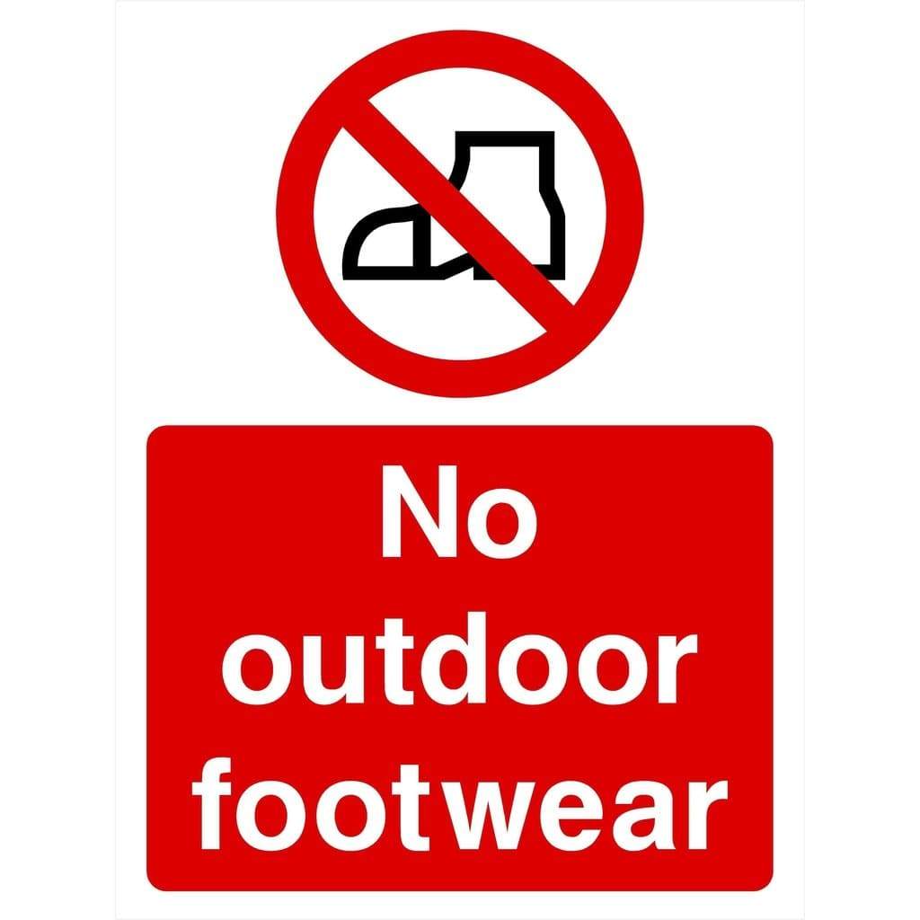 No Outdoor Footwear Sign - The Sign Shed