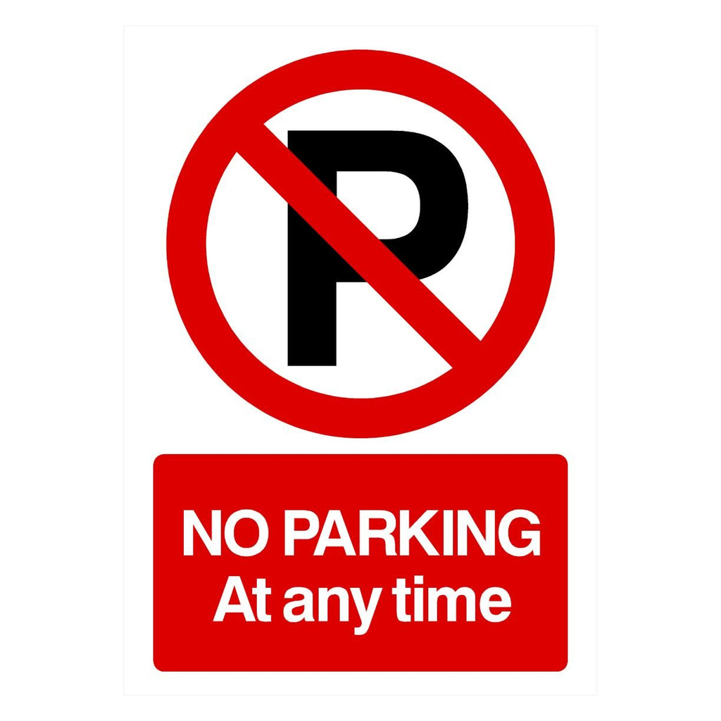 No Parking At Any Time P Sign Portrait - The Sign Shed