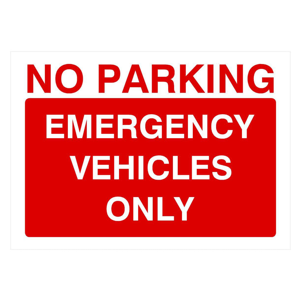 No Parking Emergency Vehicles Only Sign - The Sign Shed