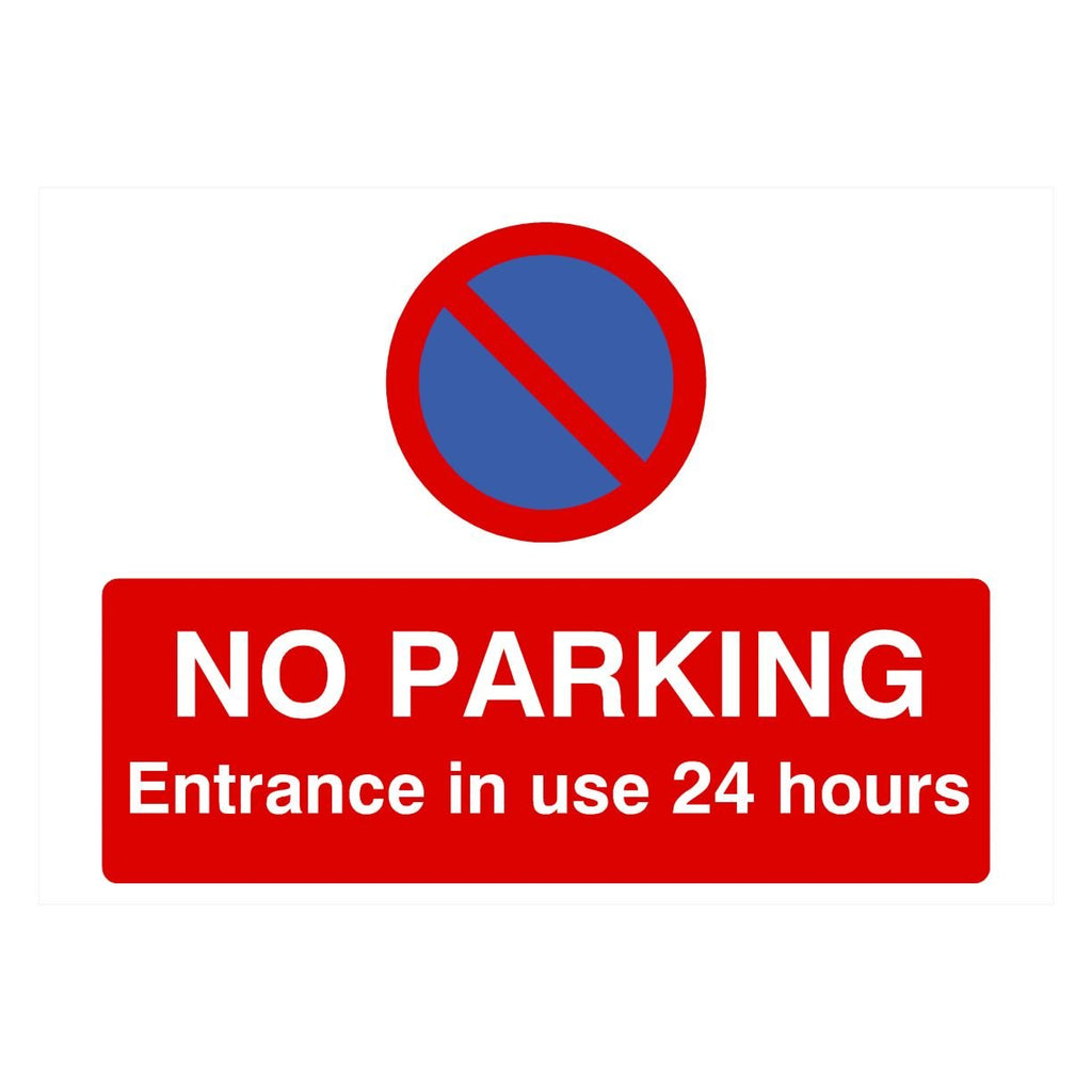 No Parking Entrance 24 Hours At Any Time Landscape - The Sign Shed