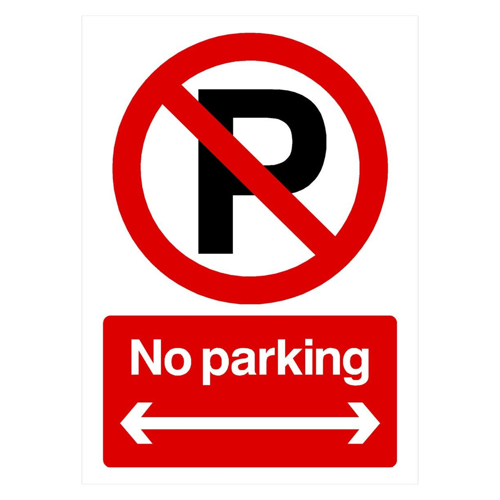 No Parking Left And Right Arrow P Sign Portrait - The Sign Shed