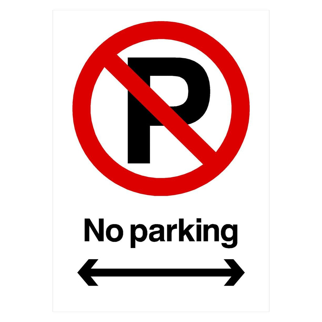 No Parking Left And Right Arrow Prohibition P Sign Portrait - The Sign Shed
