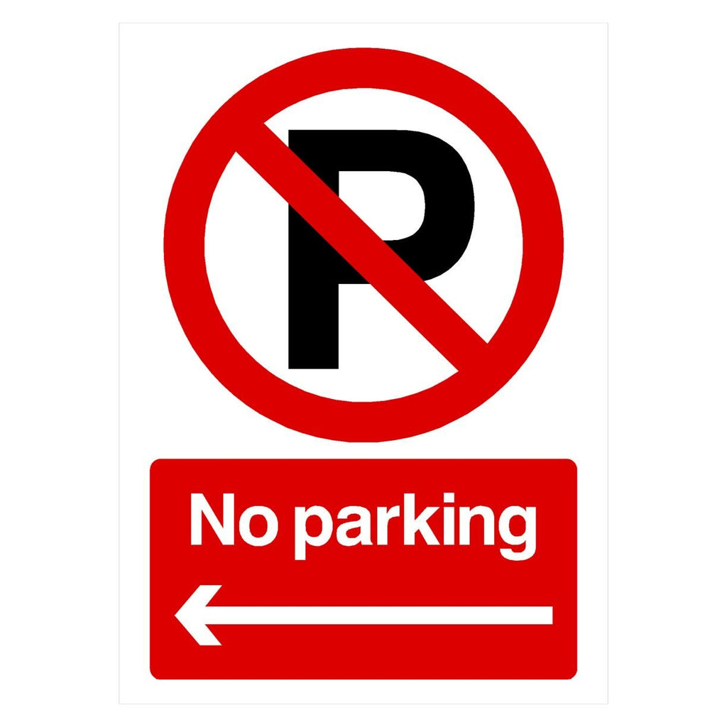 No Parking Left Arrow P Sign Portrait - The Sign Shed