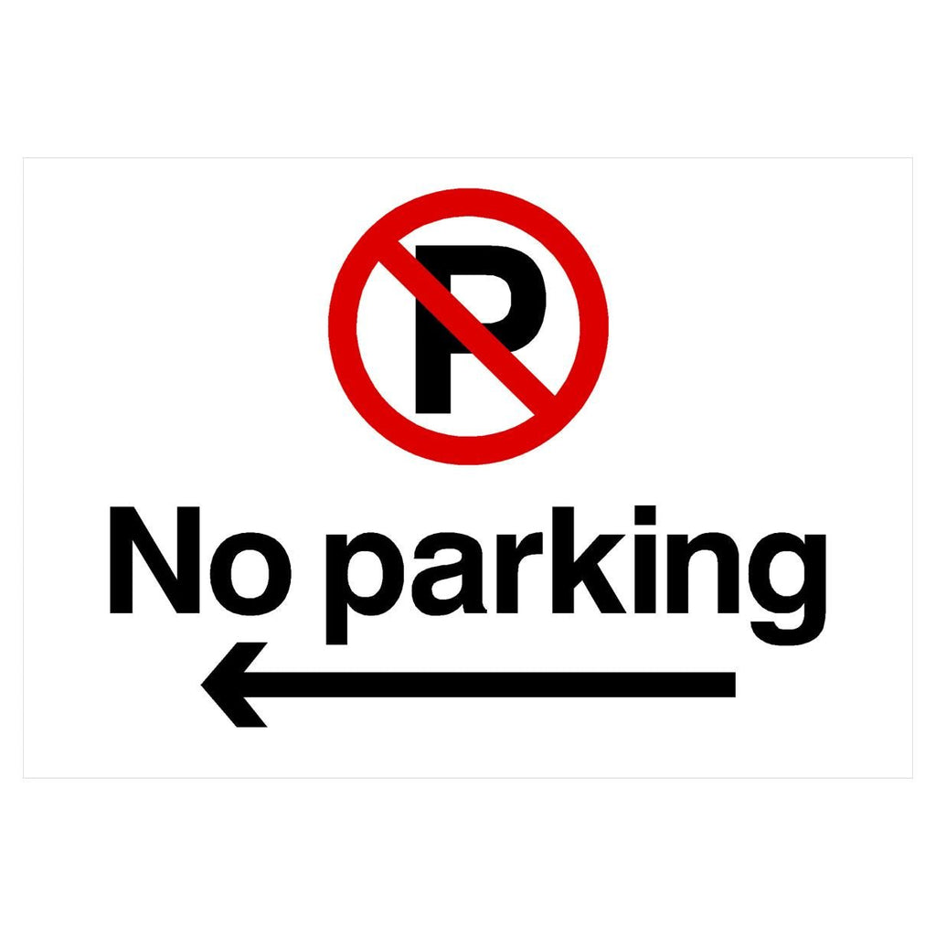 No Parking Left Arrow Prohibition P Sign Landscape - The Sign Shed