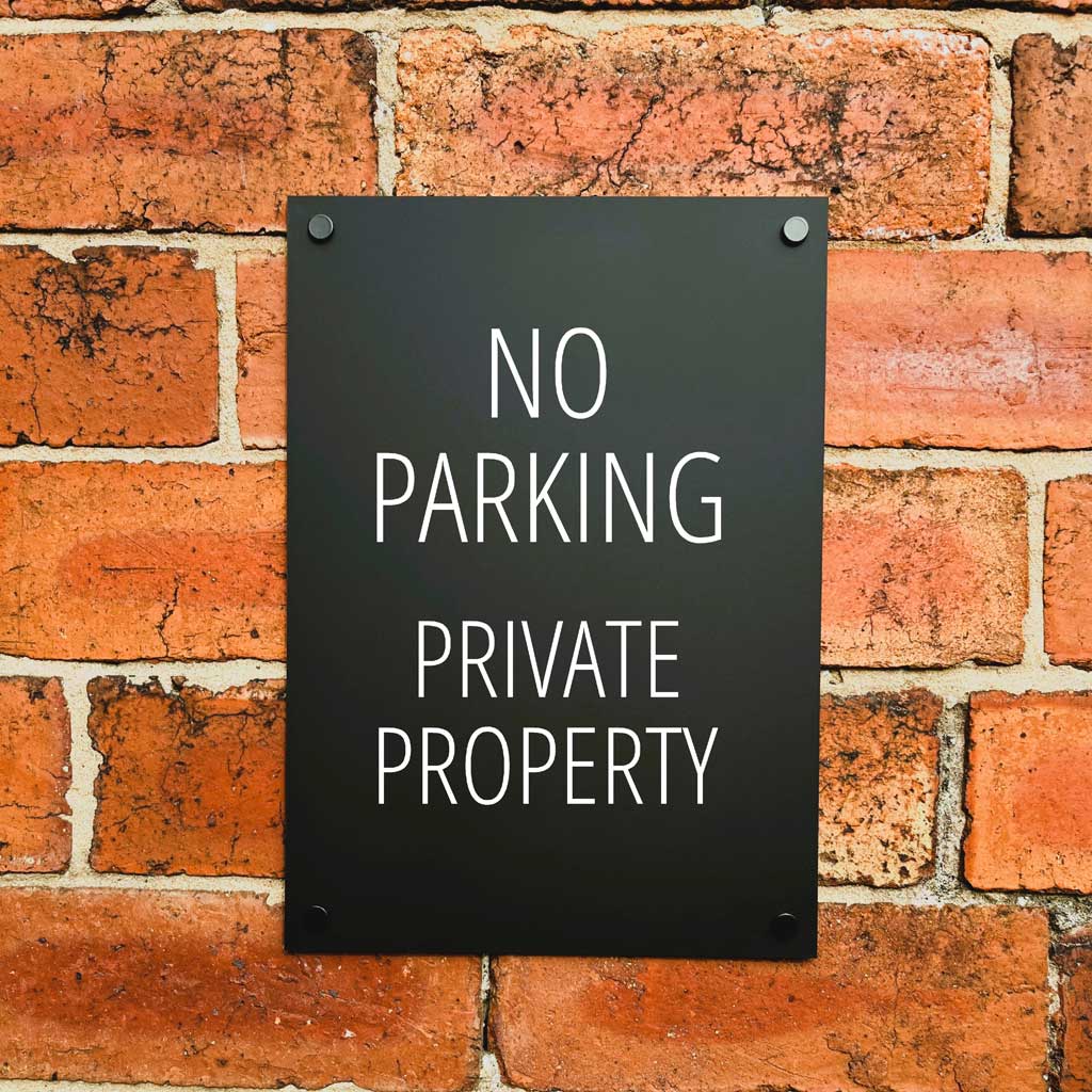 No Parking Private Property Sign Midnight Black - The Sign Shed