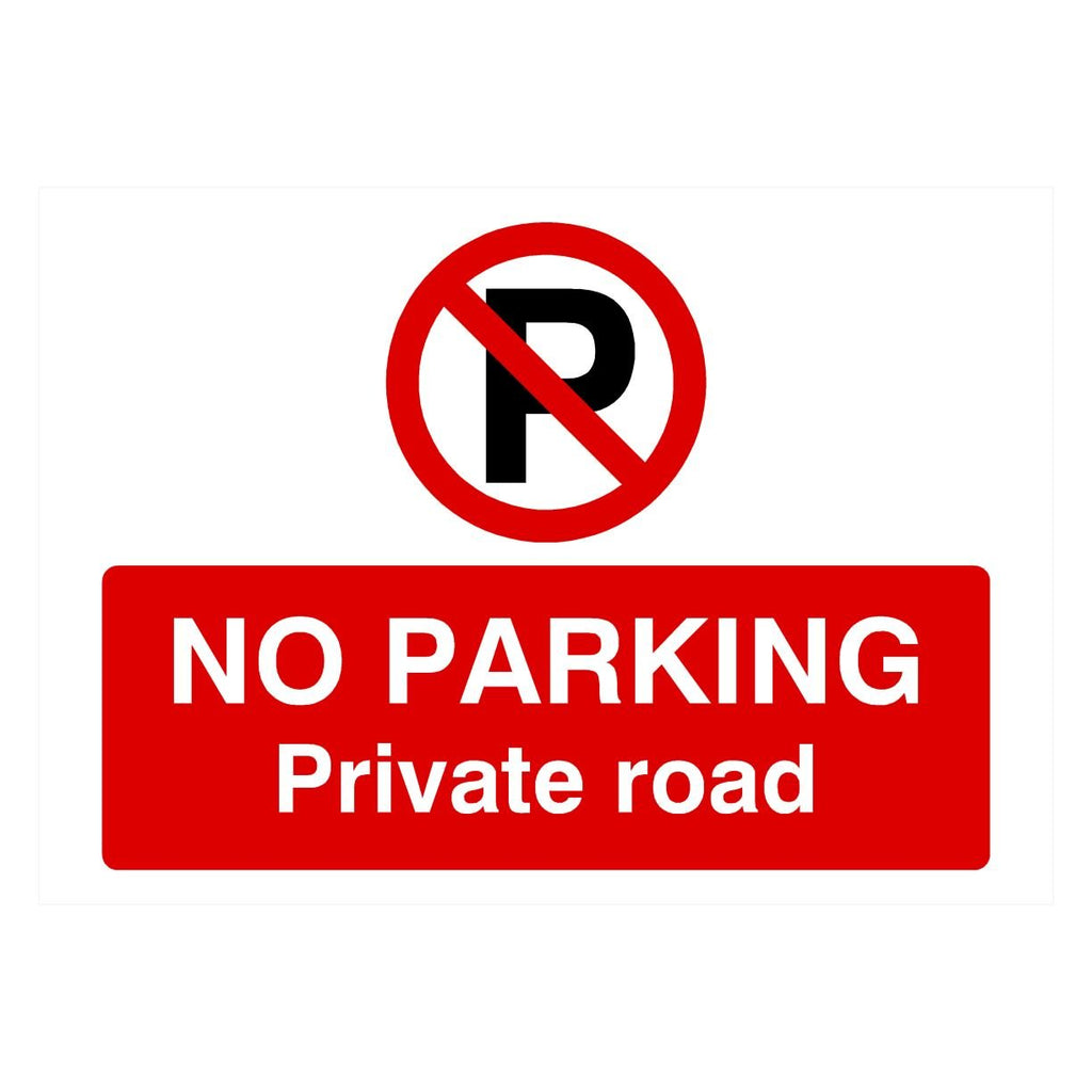 No Parking Private Road P Sign Landscape - The Sign Shed