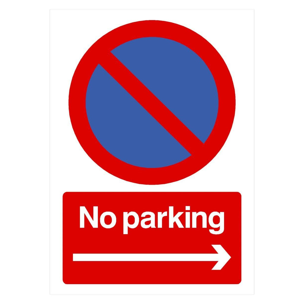 No Parking Right Arrow At Any Time Sign Portrait - The Sign Shed