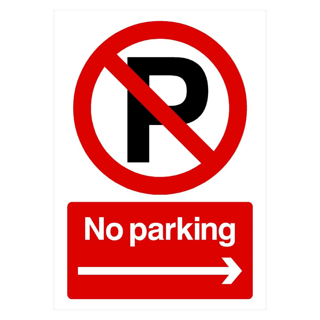 No Parking Right Arrow P Sign Portrait - The Sign Shed