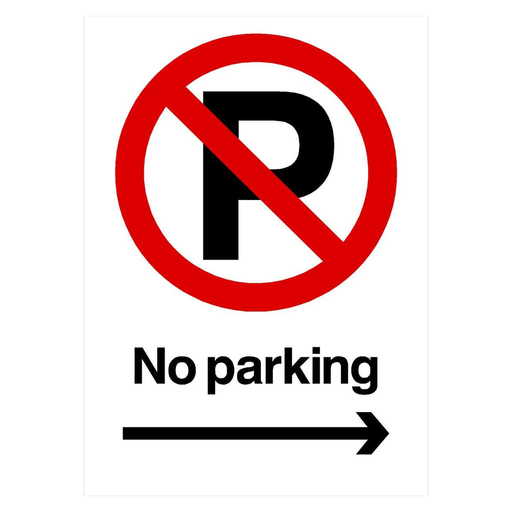No Parking Right Arrow Prohibition P Sign Portrait - The Sign Shed