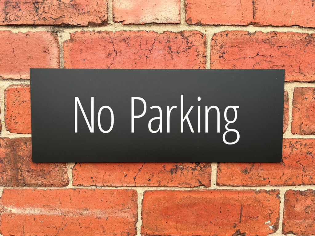 No Parking Sign Midnight Black Landscape - The Sign Shed