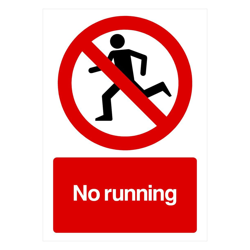 No Running Sign - The Sign Shed