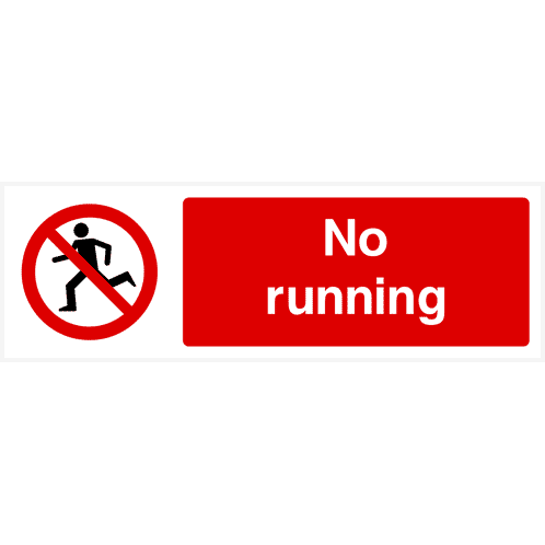 No Running Sign - The Sign Shed