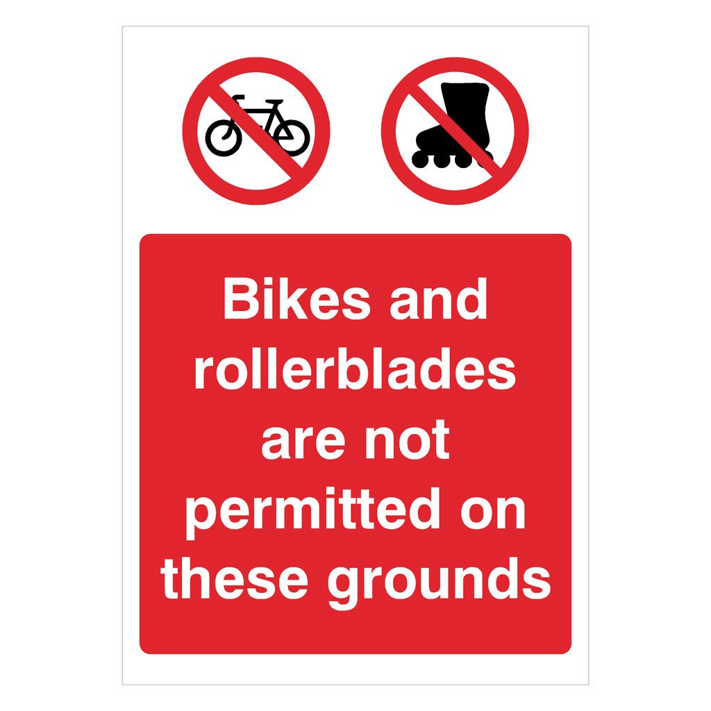 No Skateboarding No Bicycles No Ball Games Sign - The Sign Shed