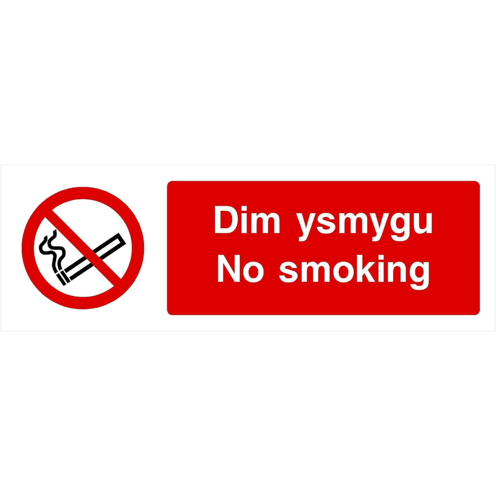 No Smoking Dim Ysmygu Welsh Sign - The Sign Shed