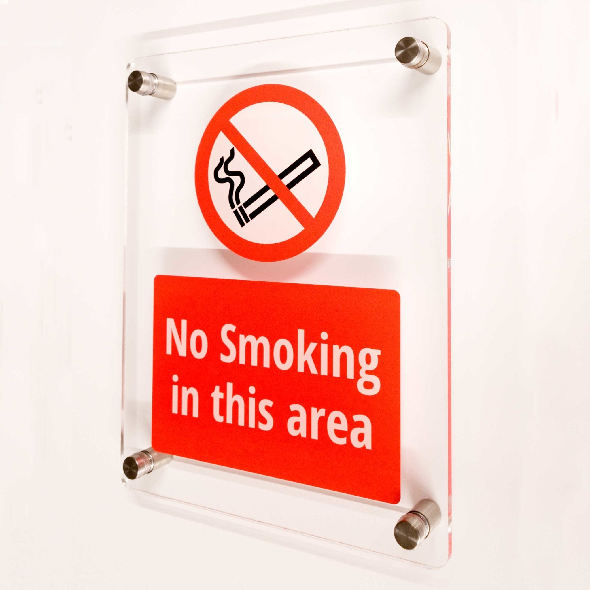 No Smoking In This Area Sign Clear Acrylic - The Sign Shed