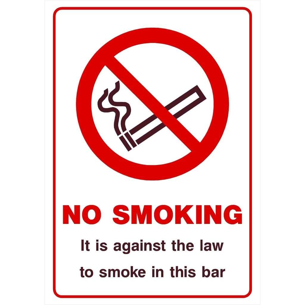 No Smoking In This Bar Sign - The Sign Shed