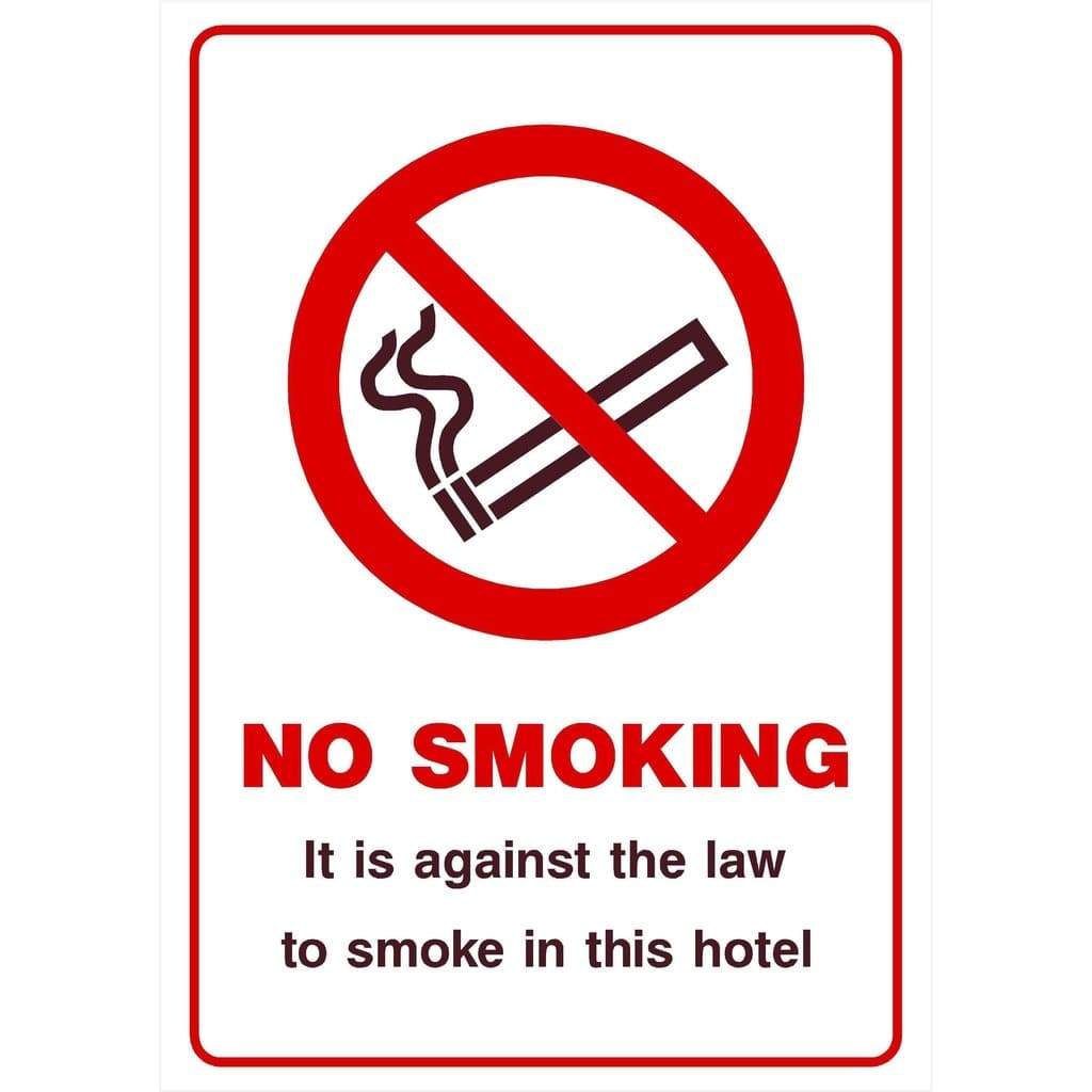 No Smoking In This Hotel Sign - The Sign Shed