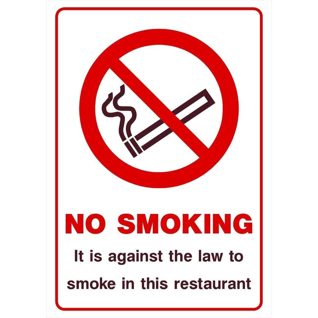 No Smoking In This Restaurant Sign - The Sign Shed
