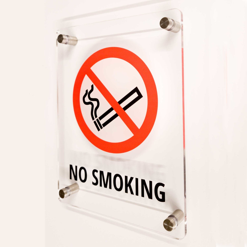 No Smoking Sign Clear Acrylic - The Sign Shed