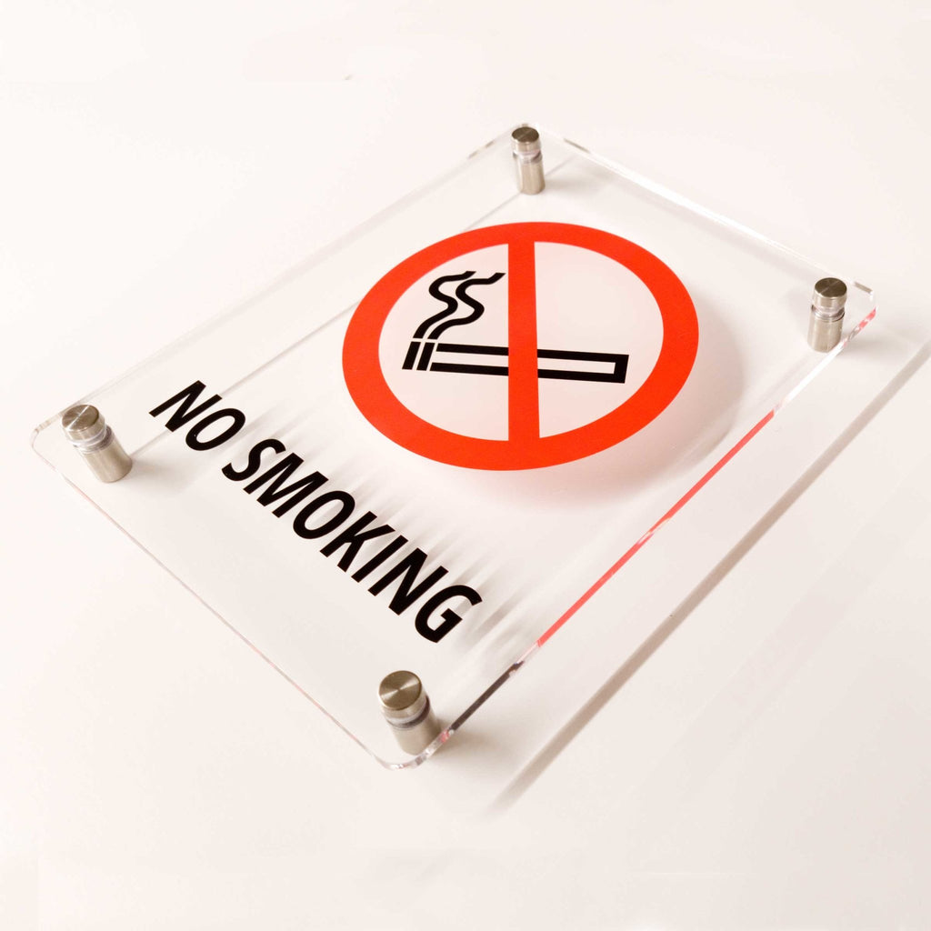 No Smoking Sign Clear Acrylic - The Sign Shed
