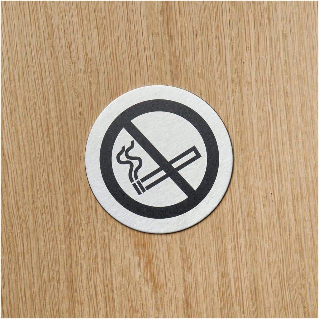 No Smoking Sign in Stainless Steel - The Sign Shed