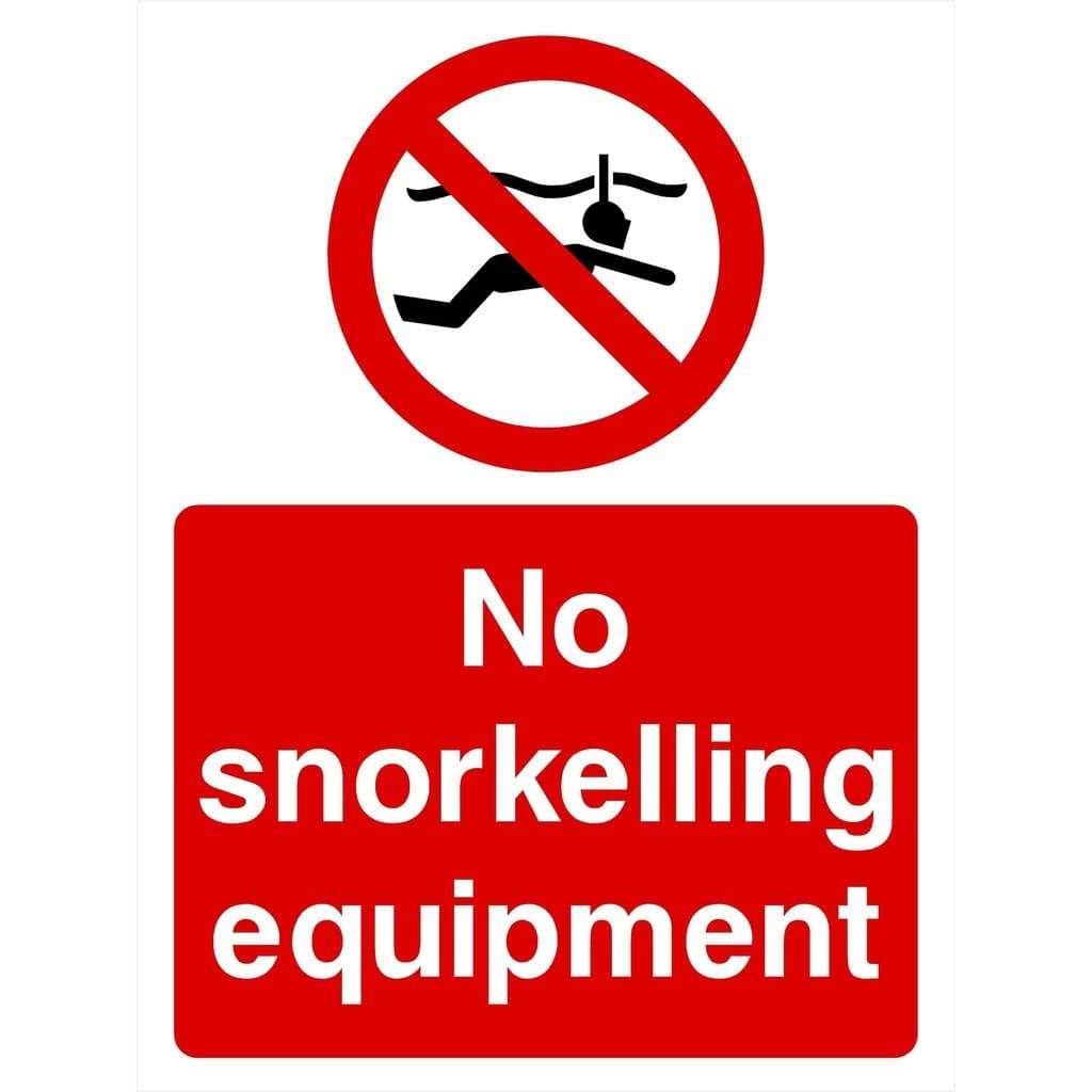 No Snorkelling Equipment Sign - The Sign Shed