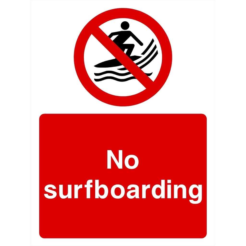 No Surfboarding Sign - The Sign Shed