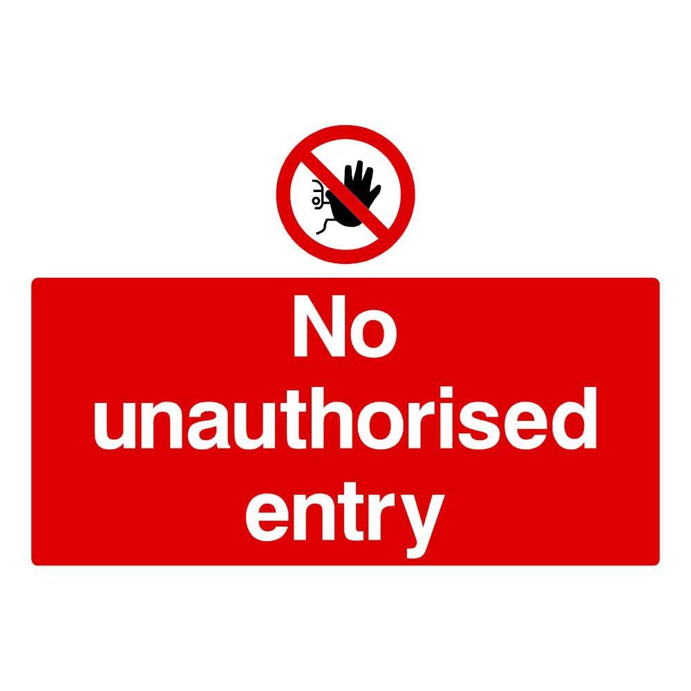 No Unauthorised Entry Sign Landscape - The Sign Shed