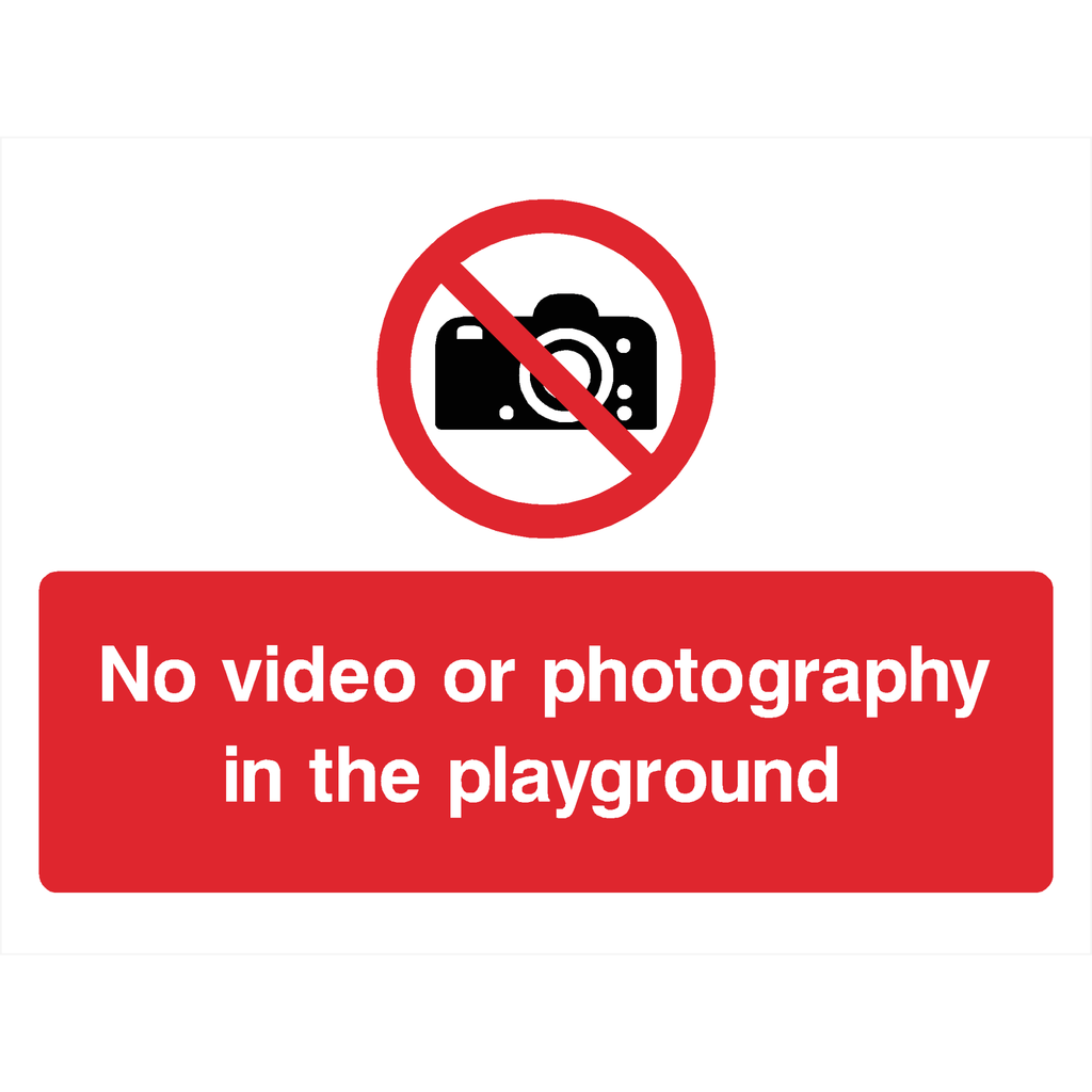 No Video or Photography in the Playground Sign - The Sign Shed