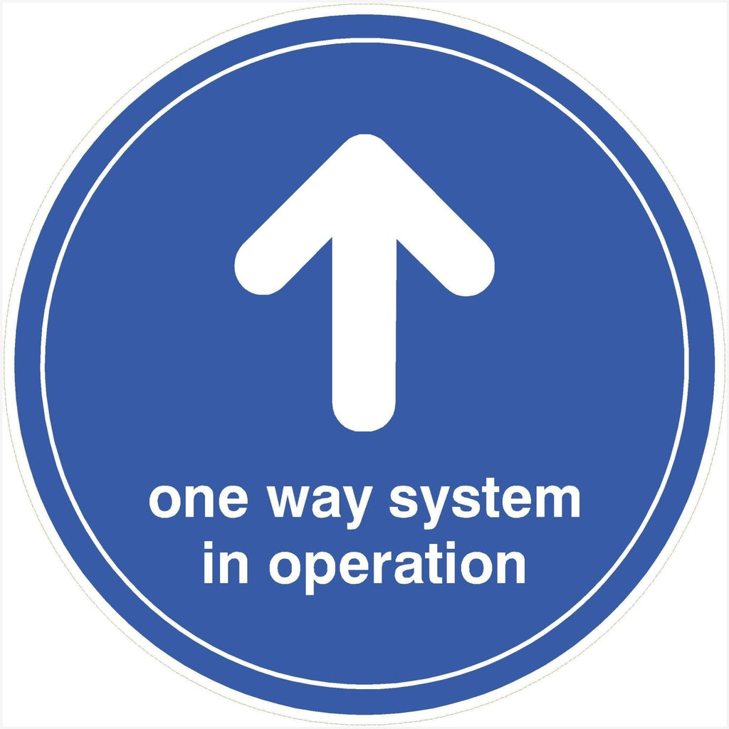 One Way System In Operation Arrow Floor Sticker - The Sign Shed