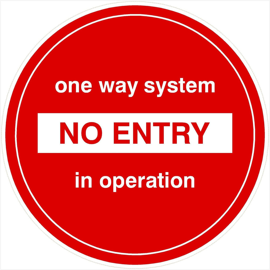 One Way System No Entry Floor Sticker - The Sign Shed