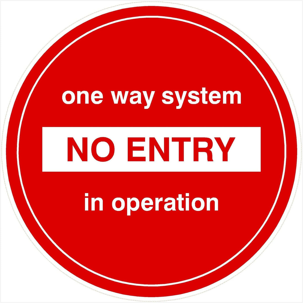 One Way System No Entry Floor Sticker