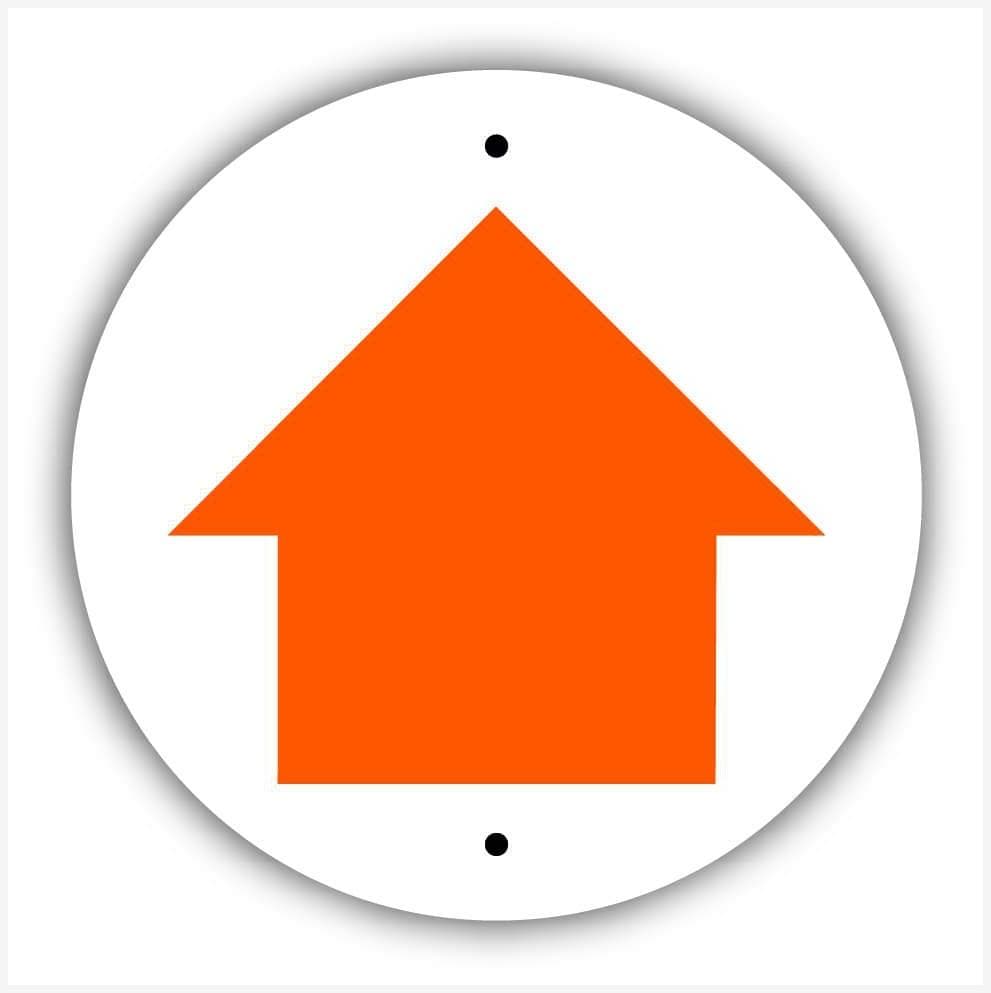 Orange Arrow Waymarker sign - The Sign Shed