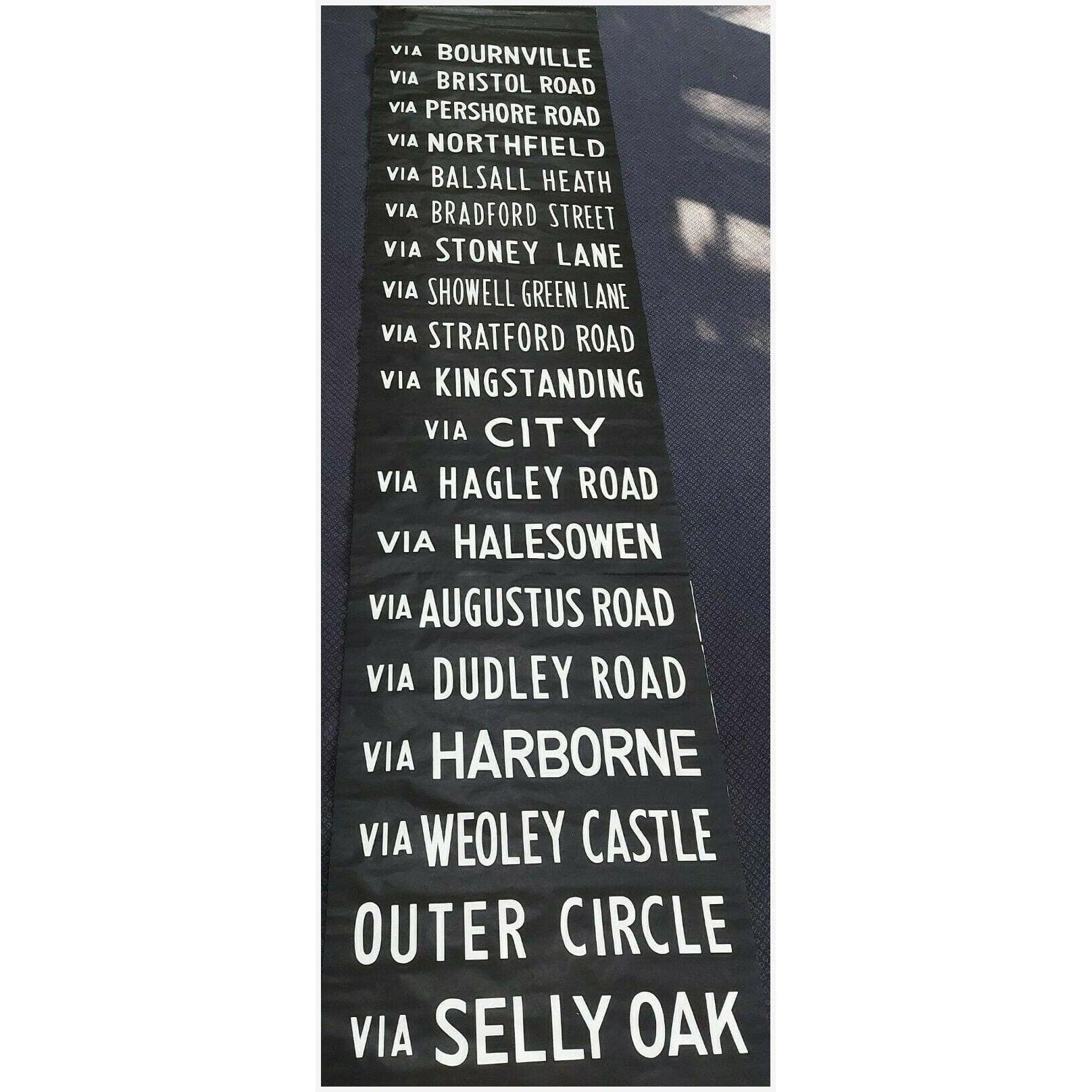 Original Framed Bus Destination Blind - City - The Sign Shed