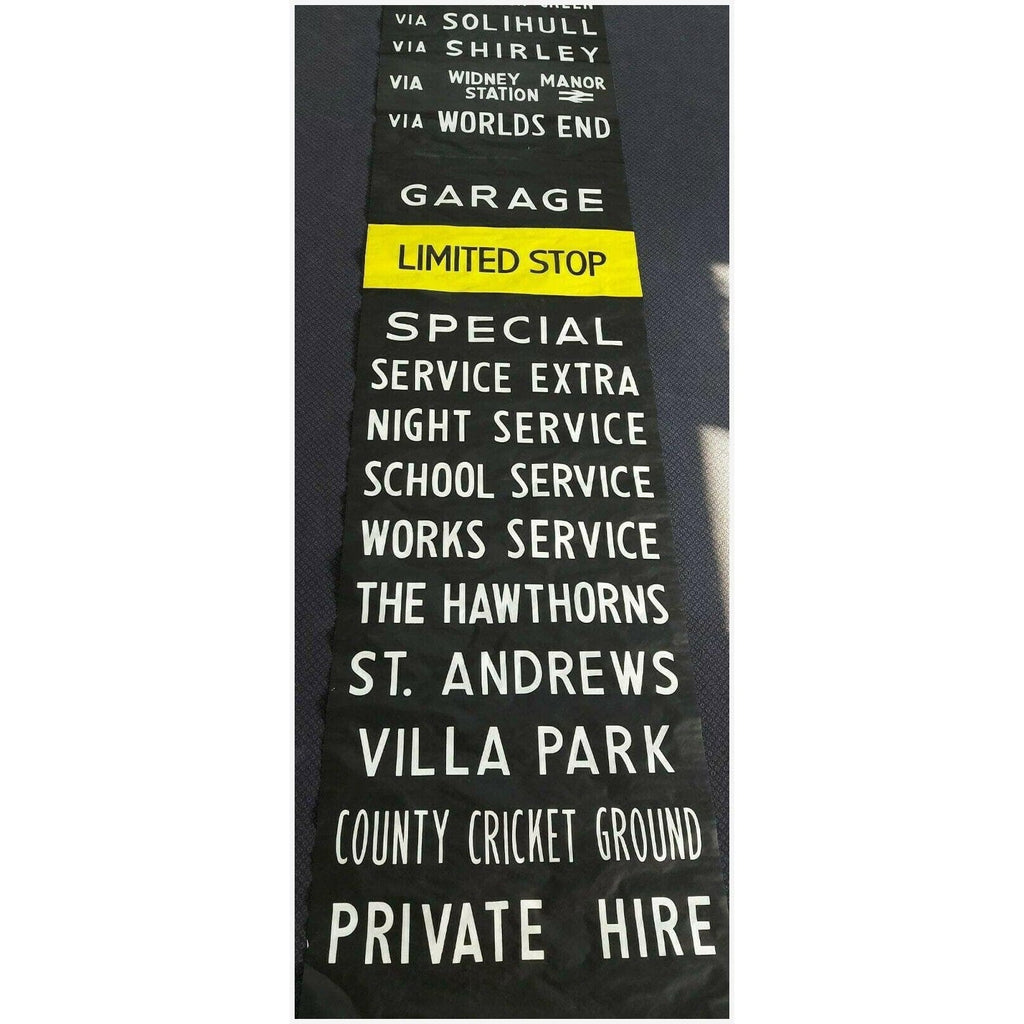Original Framed Bus Destination Blind - Garage - The Sign Shed