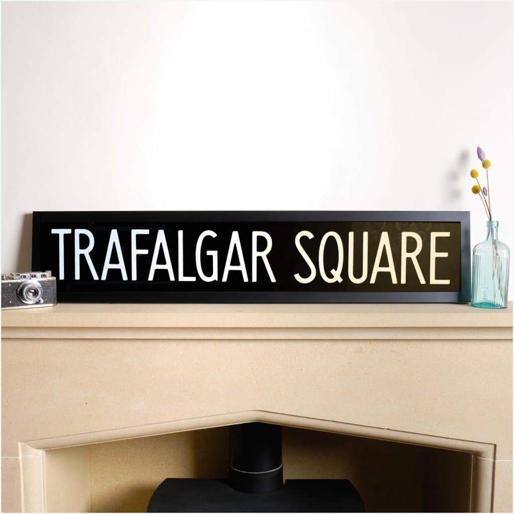 Original Framed Bus Destination Blind - TRAFALGAR SQUARE - The Sign Shed