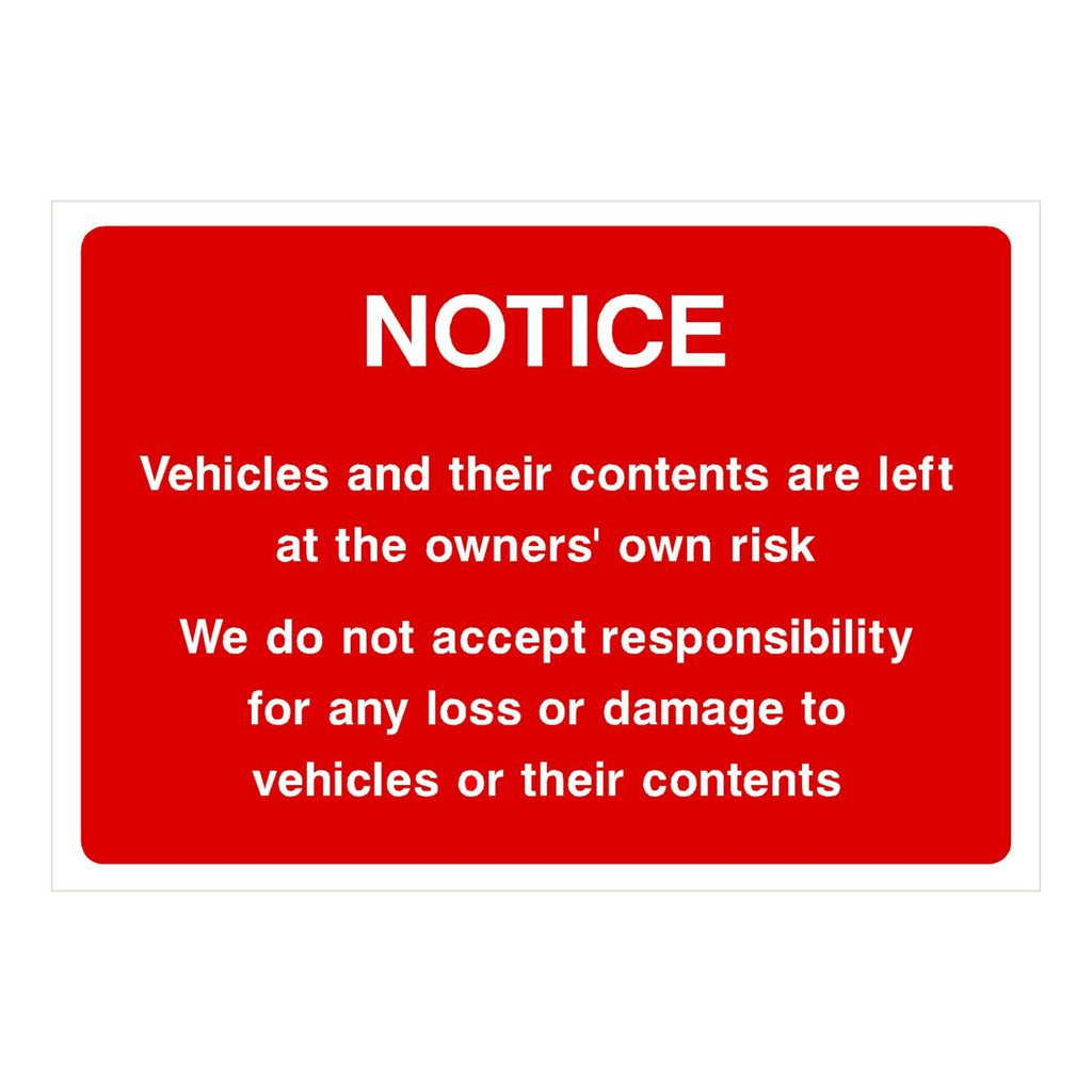 Parking Disclaimer Sign - The Sign Shed