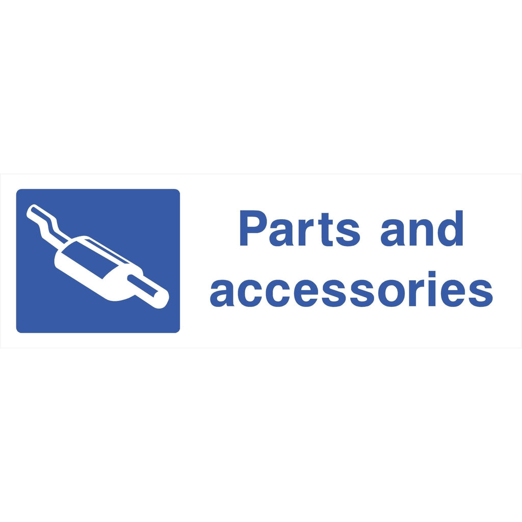 Parts And Accessories Sign - The Sign Shed