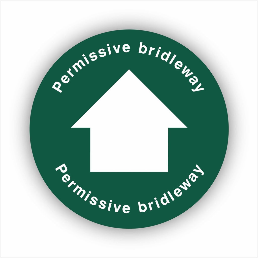 Permissive Bridleway White Arrow Waymarker sign - The Sign Shed