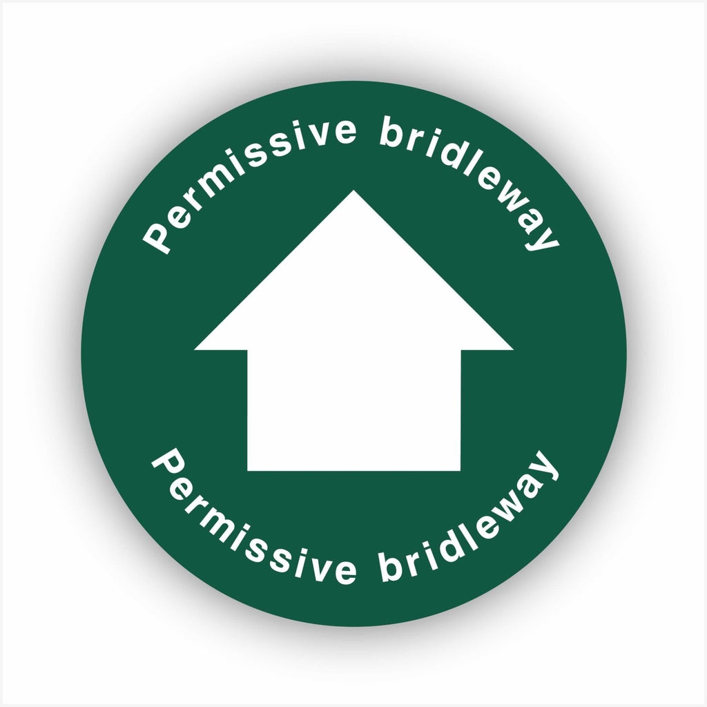 Permissive Bridleway White Arrow Waymarker sign - The Sign Shed