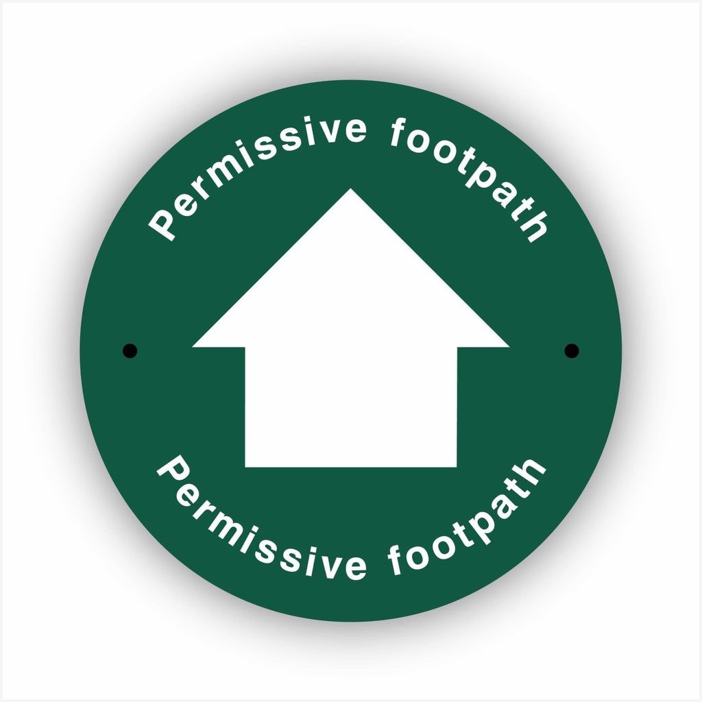 Permissive Footpath White Arrow Waymarker sign - The Sign Shed
