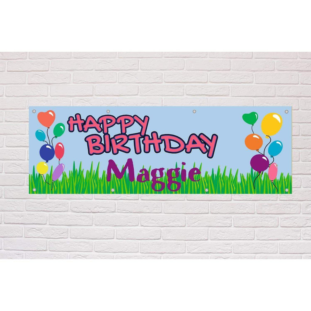 Personalised Balloons Birthday banner - The Sign Shed
