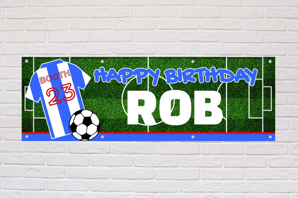 Personalised Birthday Banner | Blue and White Town - The Sign Shed