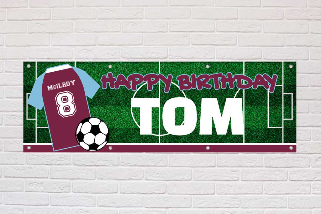Personalised Birthday Banner | Claret and Blue North - The Sign Shed