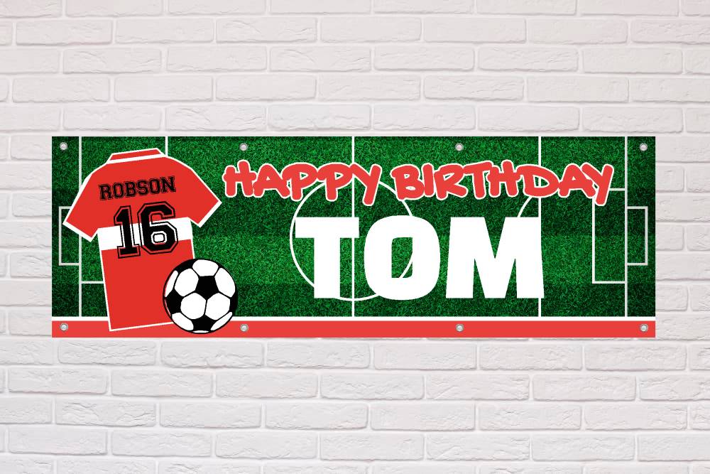 Personalised Birthday Banner | North East Red - The Sign Shed