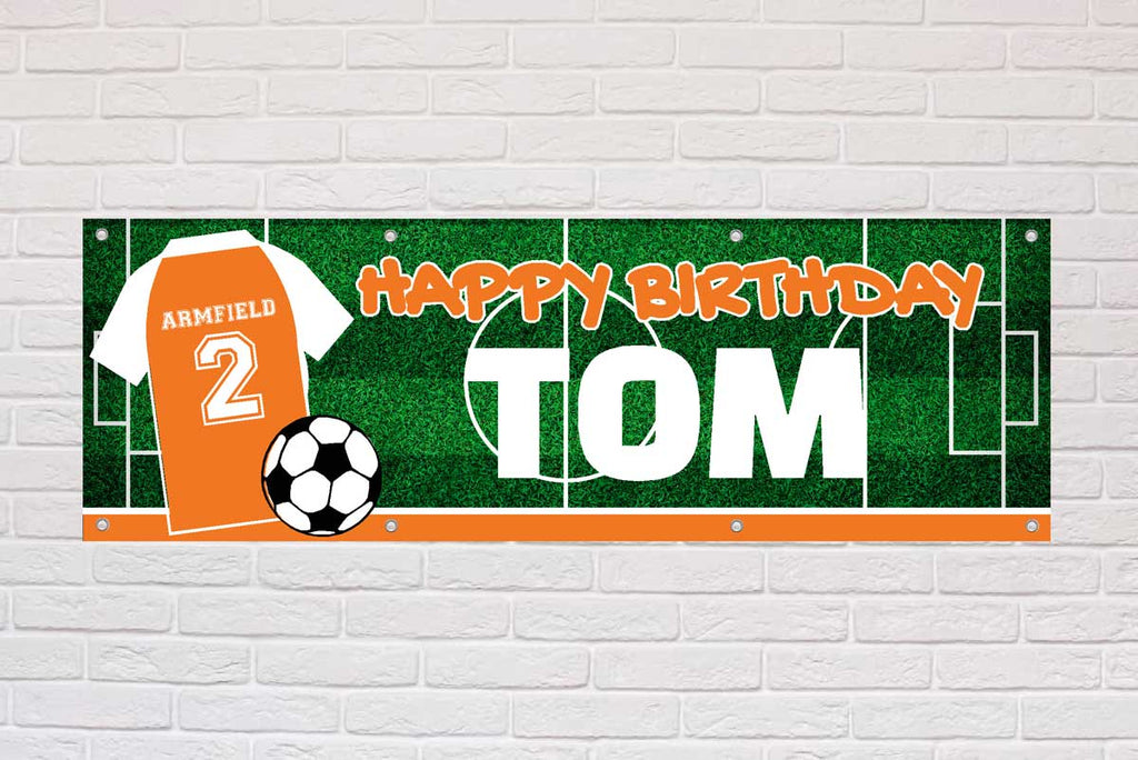 Personalised Birthday Banner | Orange and White Sleeve - The Sign Shed