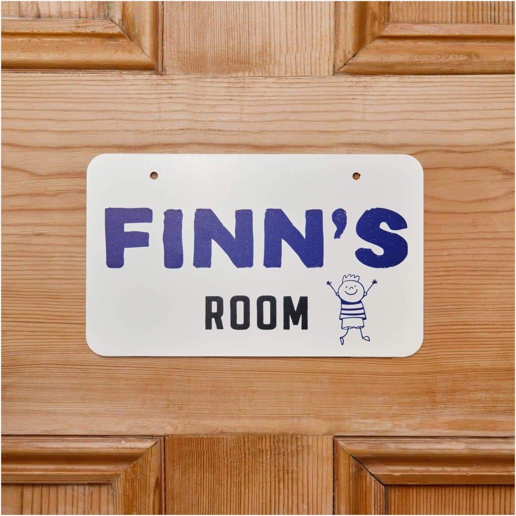 Personalised Children's Room Sign Blue Boy - The Sign Shed